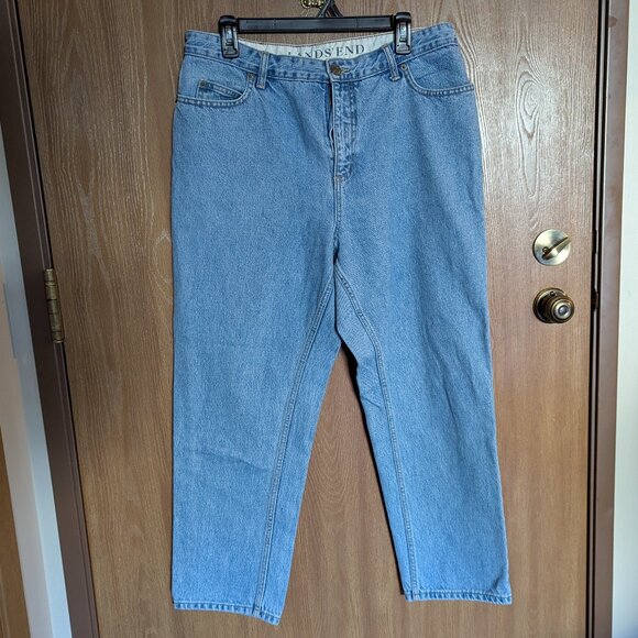 Lands' End Original Fit, Tapered Leg Jeans, 14 - Picture 1 of 6